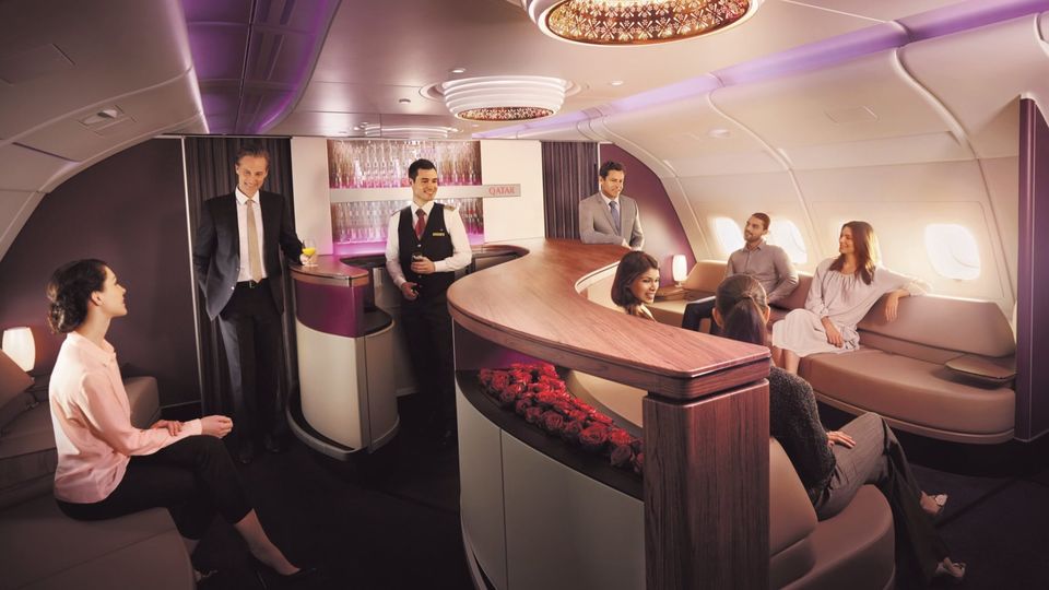 Qatar Airways' A380 lounge.