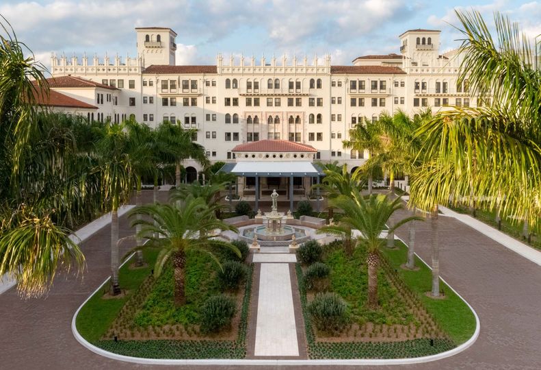 The facade of the Boca Raton resort was restored in 2021 from its once-iconic pink hue to the original shade of white.