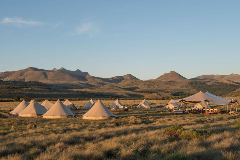 The Nomadic Camp, set up for a private group in a remote part of Argentine Patagonia.