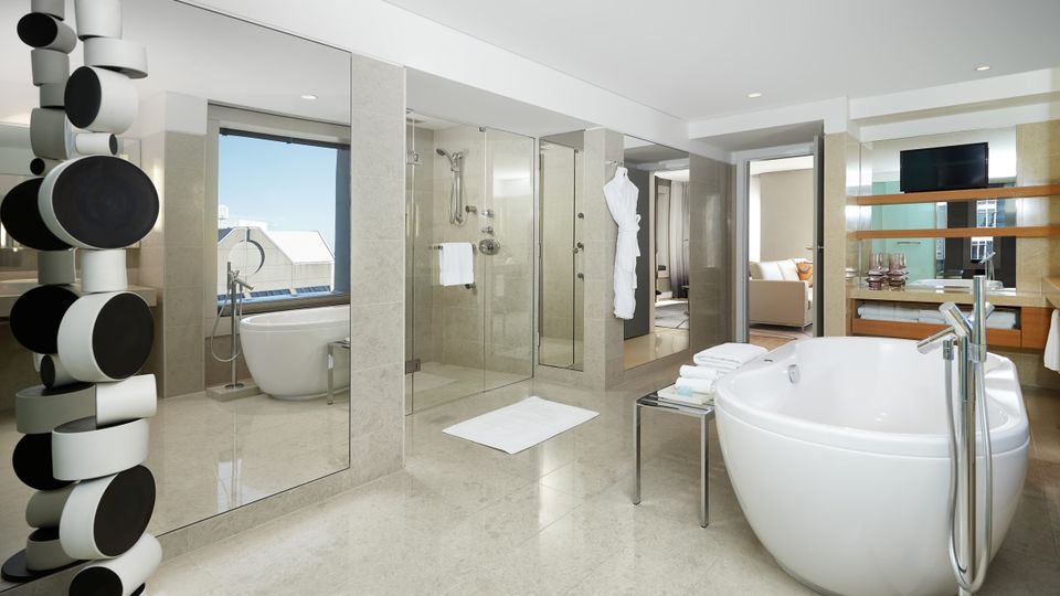 The Master Suite bathroom at Hilton Sydney