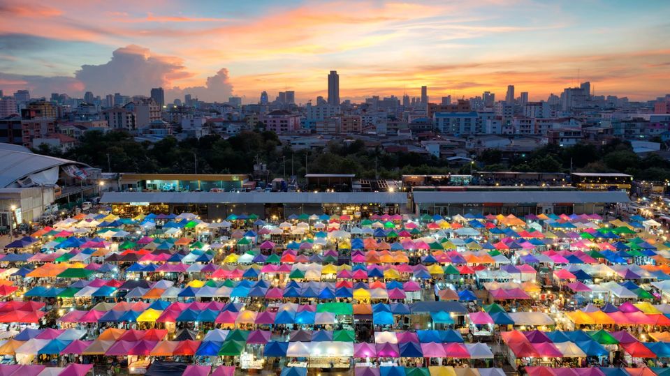 A night market on Ratchadapisek Road.