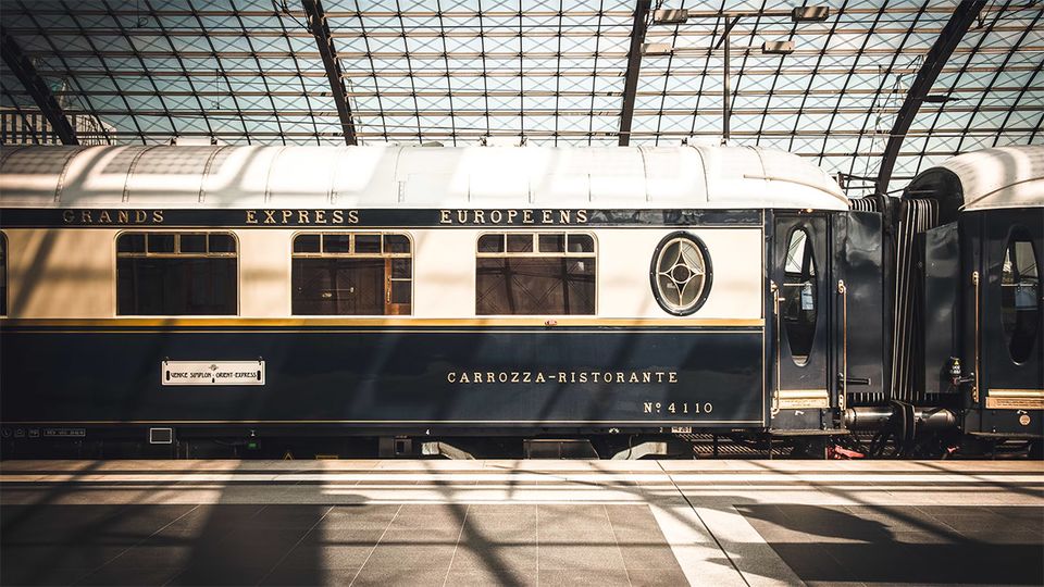The Venice Simplon-Orient-Express preparing to leave the station