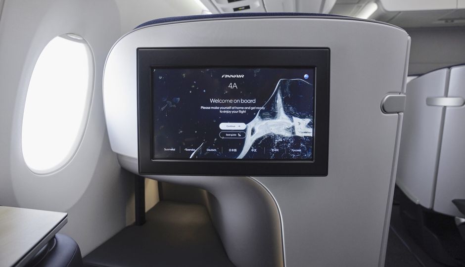 The 'foot cubby' of Finnair's all-new business class.