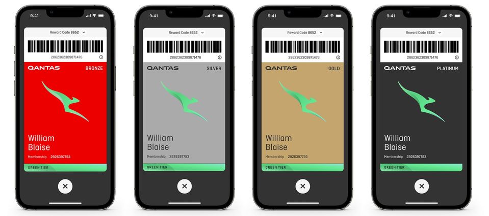 The Qantas app will indicate your green status by adding this badge to your virtual frequent flyer card.