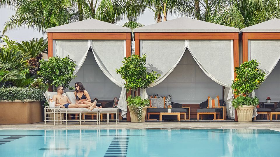 Pop a bottle and relax poolside at Four Seasons Los Angeles at Beverly Hills