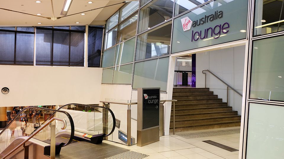 The entrance to Virgin's lounge at Sydney Domestic Terminal 2