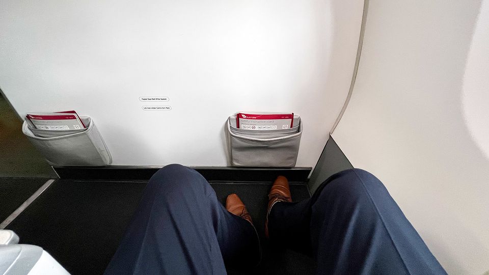 Ample room to stretch the legs in seat 1F