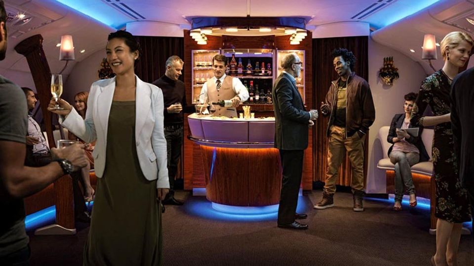 To Emirates' delight, the A380 bar proved an immediate hit with passengers.