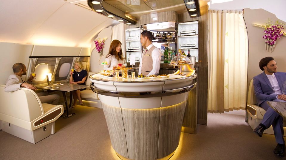 The lush new look of Emirates' A380 bar.
