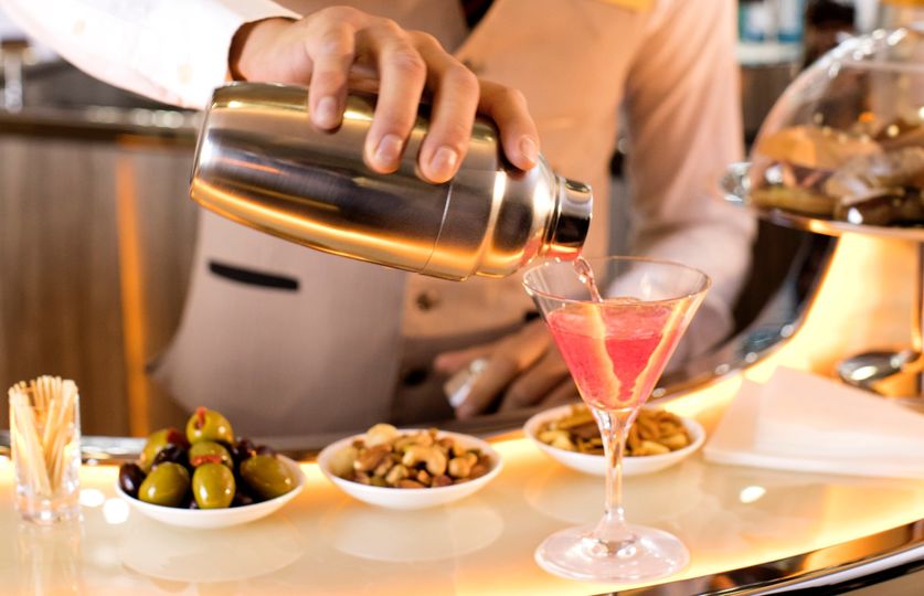Every hour is cocktail hour at the Emirates A380 bar.