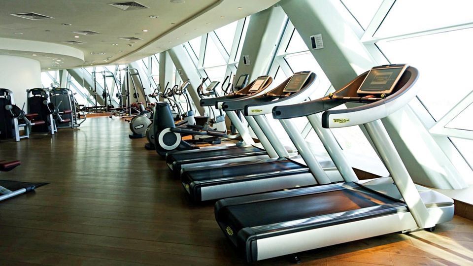 Break a sweat indoors at the well-equipped gym overlooking the city.