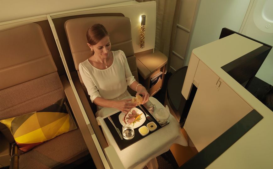 Etihad Airways' first-gen Business Studio seat.