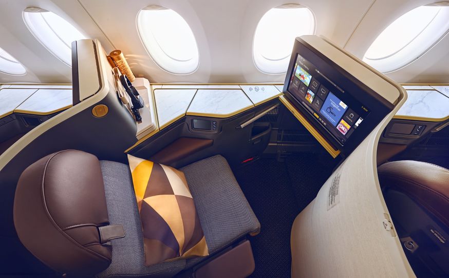 Etihad Airways' A350 Business Studio suites.