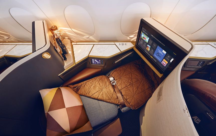 Etihad Airways' new A350 Business Studio suites.