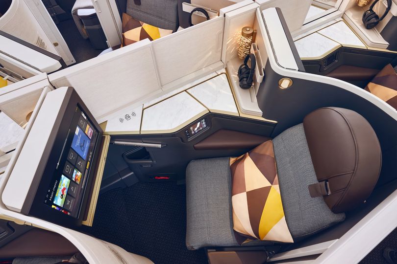Etihad Airways' new A350 Business Studio suites.