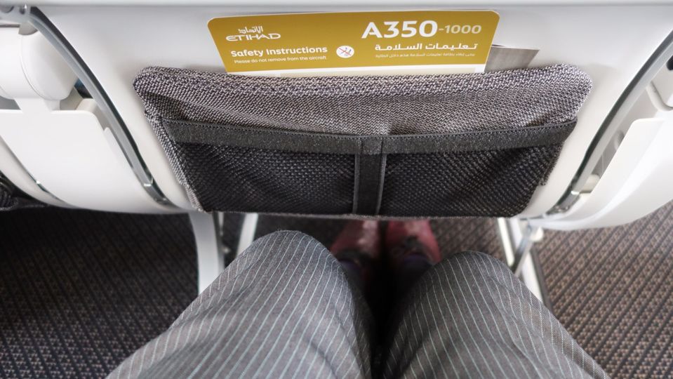 It's a tighter fit in Etihad's standard A350 economy seating.