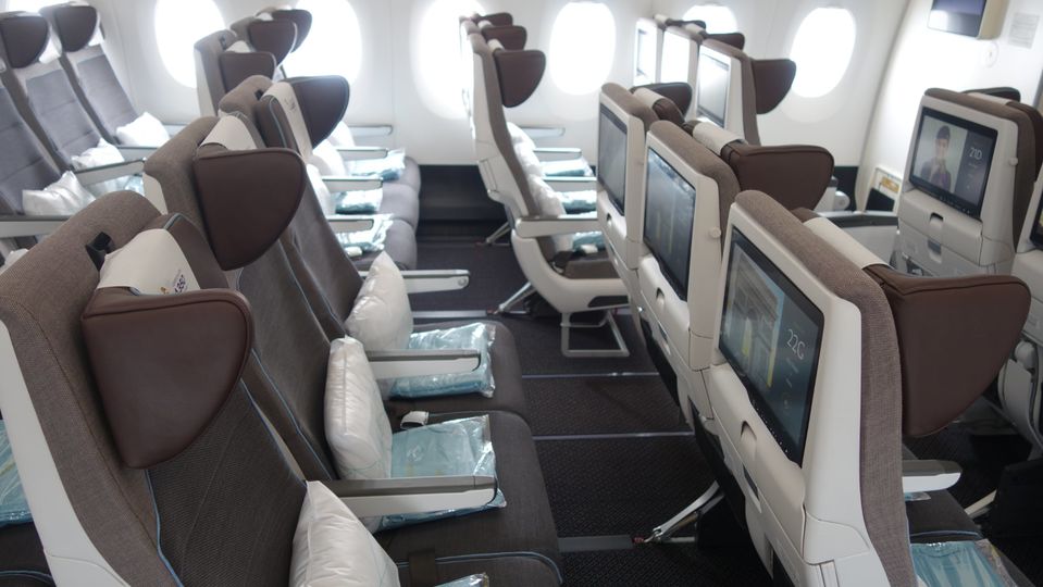 Etihad's new A350 Economy Space seats.