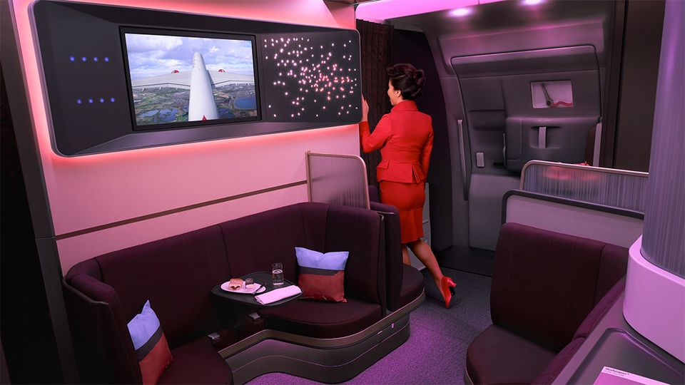 The Loft is featured on Virgin Atlantic A350s sporting the primary 'business layout'.