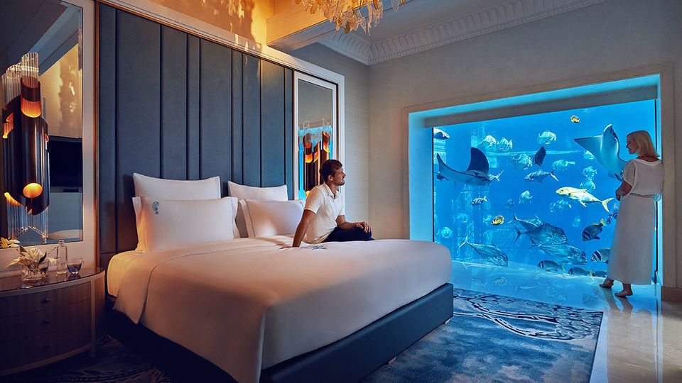 The Underwater Suite is one of the most-prized rooms at Atlantis The Palm