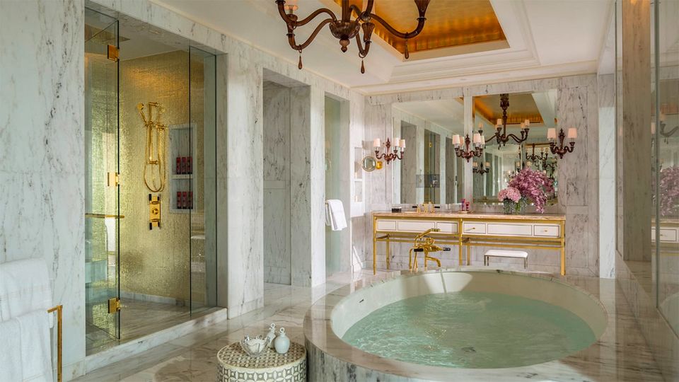The lavish bathroom within the Royal Suite is a knockout