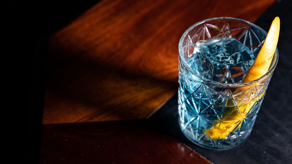At Temple Bar in NoHo, the Blue Negroni is a specialty.