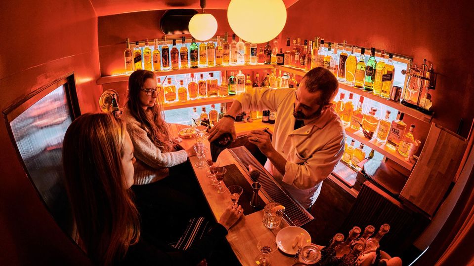 The very intimate Cabin Bar at Quality Meats in Midtown.