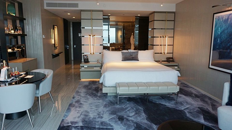 Our Deluxe King Room on the 19th floor.
