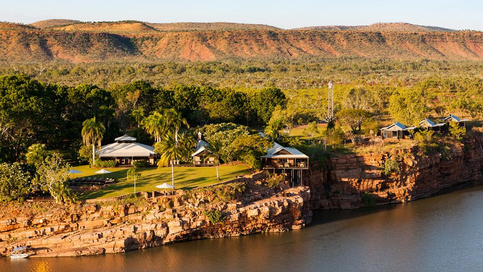 El Questro Homestead is set alongside the mighty Chamberlain River.