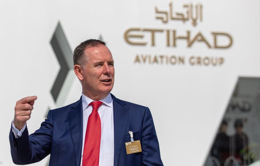 Etihad boss Tony Douglas says demand for business class has surged on the back of premium tourism.