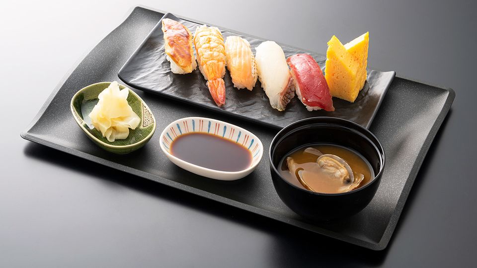 A five-piece sushi set is among the new menu offerings.