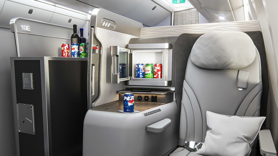 A fully-stocked snack fridge for every seat? Yes please!