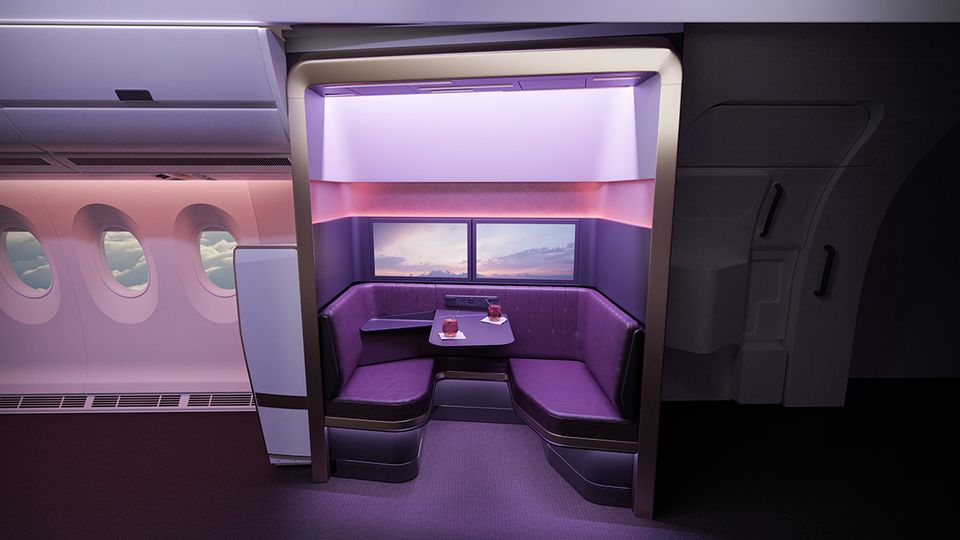 The Booth is the newest lounge featured on Virgin Atlantic's A350