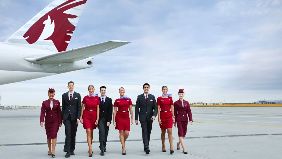 Putting their best foot forward: new partners Virgin Australia and Qatar Airways.