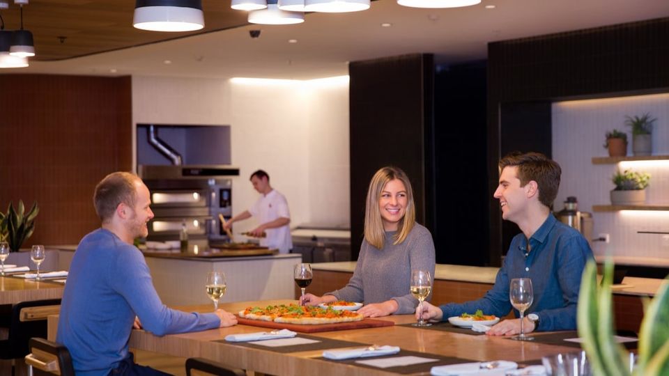 Pizza is a perennial hit at the Qantas Perth Business Lounge.