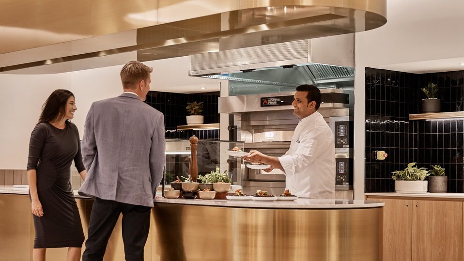 The since-rebranded Cantina at the Qantas Brisbane Business Lounge.