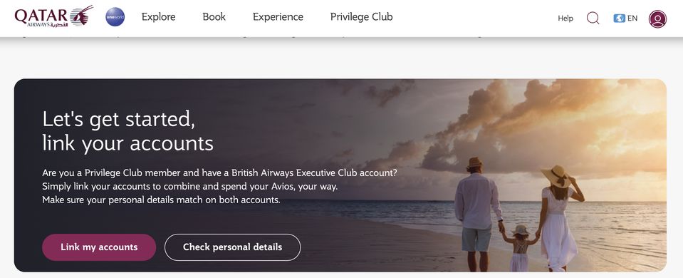Link your frequent flyer accounts to manage all your Avios in one place.