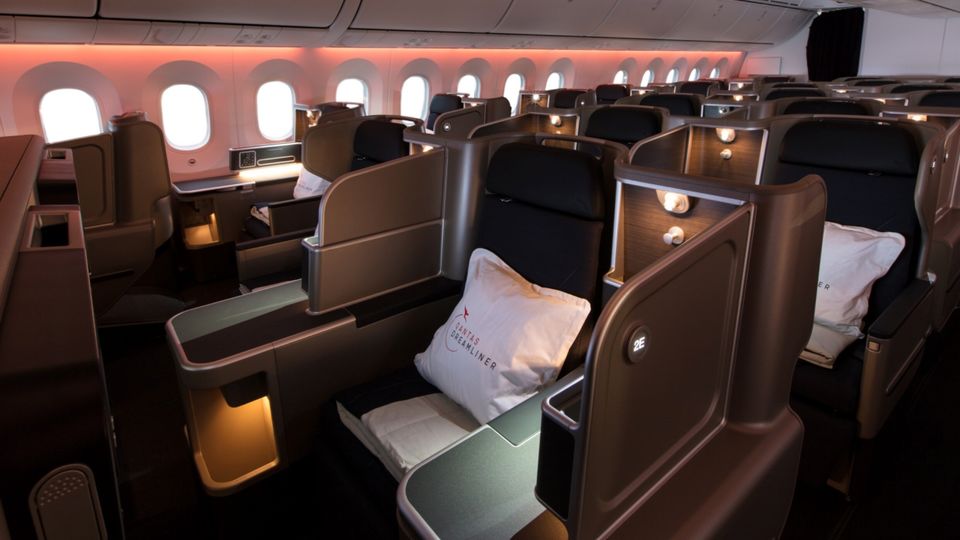 Business class on the Qantas Boeing 787-9 Dreamliner.