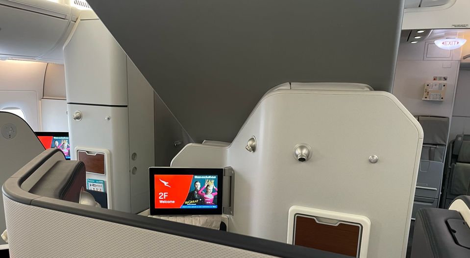 The Harry Potter suite below the stairs in Qantas ' A380 first class cabin.