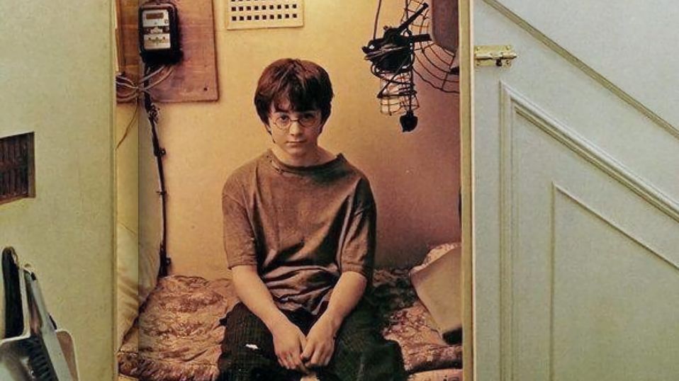 Harry's "cupboard under the stairs" was more economy class than first class.