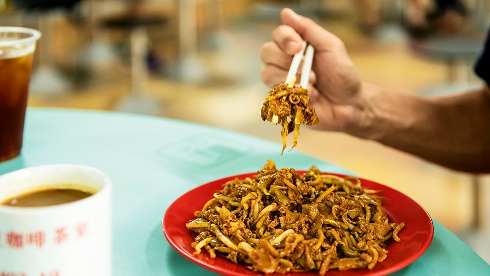 Fried Kway Teow Mee in Outram Park, listed in the Michelin Singapore Bib Guide.