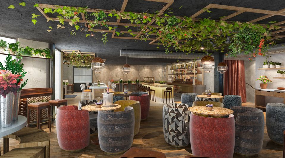 Eve Bar and Restaurant is a stylish, all-day dining option.