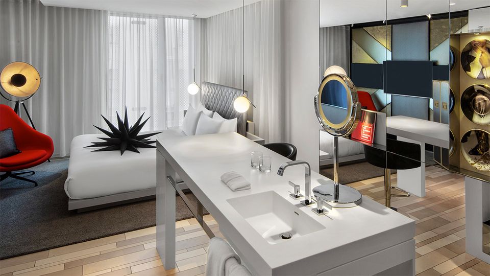 Personality-filled guests rooms is a staple of the W brand.