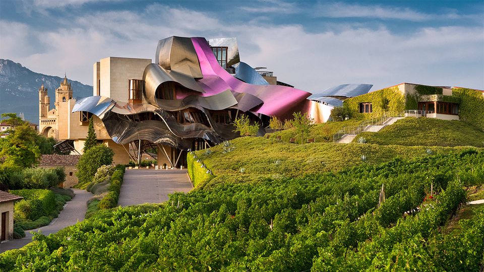 Marques de Riscal Hotel by Frank Gehry in Elciego, Spain.