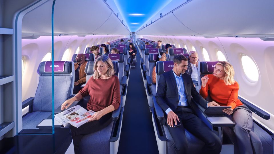 An Airbus cabin concept for the A220.