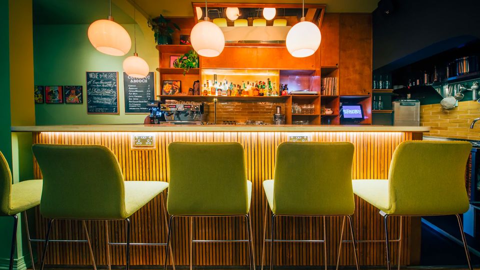 Order a drink and pick up a few records at Funkidory.