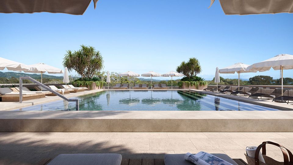 The rooftop pool and terraces will provide a private oasis above the town centre.