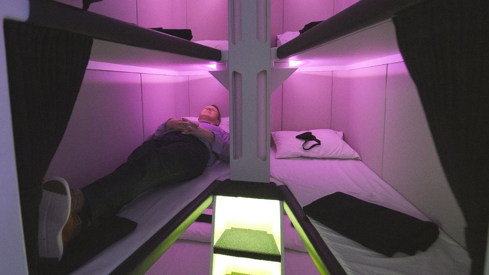 Air New Zealand's Economy Skynest bunk beds.