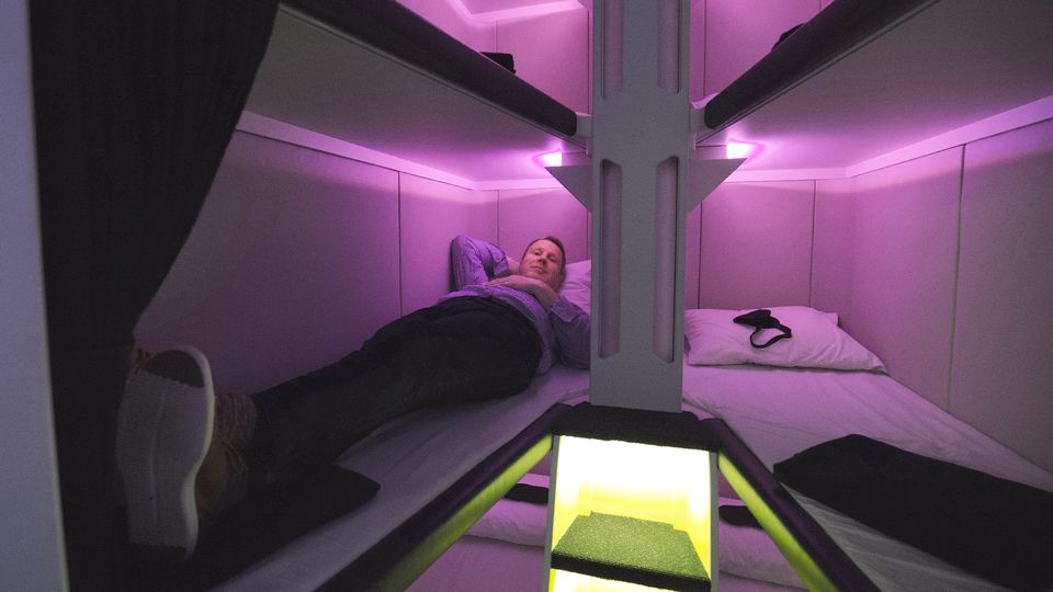 Air New Zealand's Economy Skynest bunk beds.