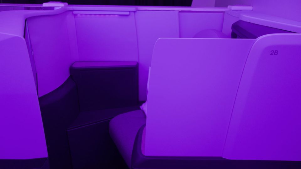 Air New Zealand's new Boeing 787 Business Premier seat features a sliding privacy panel.