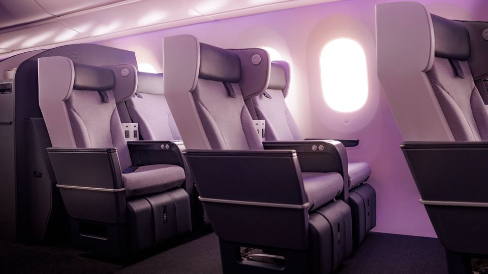 Air New Zealand's latest Boeing 787 premium economy seat.